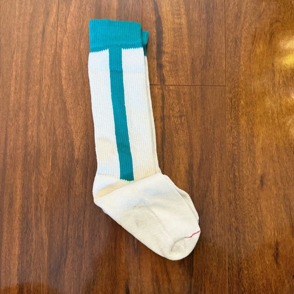 NWT All-Star Knitwear Stirrup Baseball Socks Junior 7–9 Teal Stripe Vintage USA
